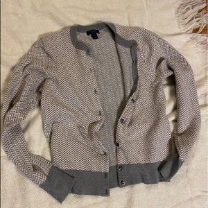 J.Crew Herringbone Grey Chevron Sweater